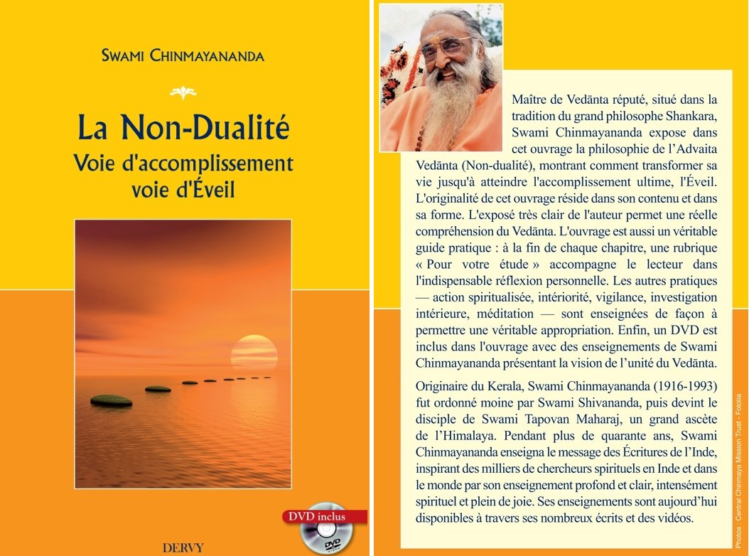 LA NON-DUALITE. Voie d'accomplissement, voie d'éveil + 1 DVD [Swami Chinmayananda/D