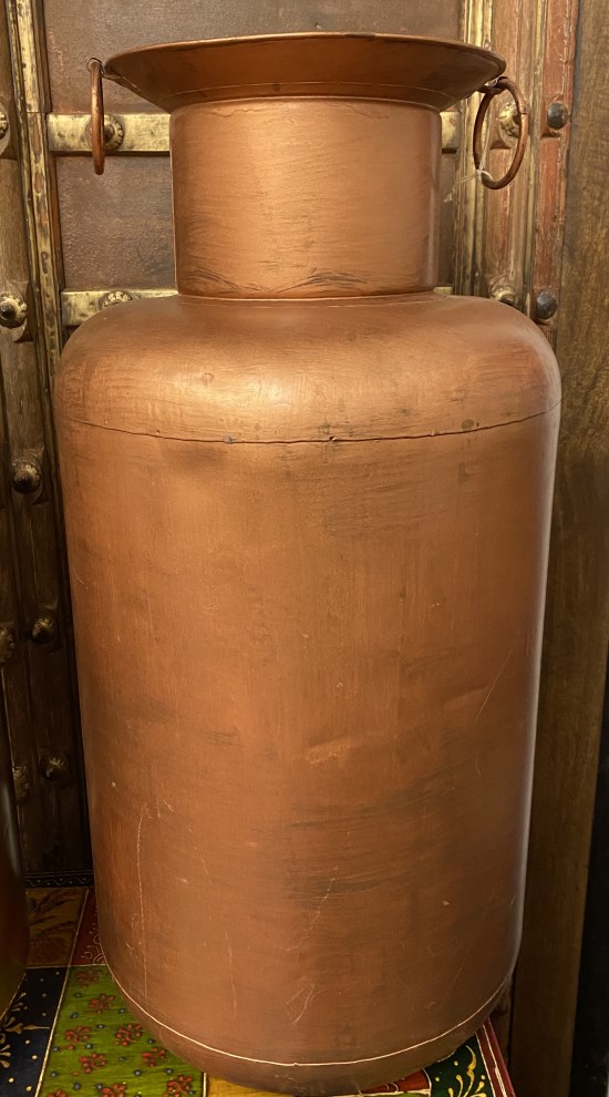 Pot/cruche metal rouge, 60 x diam. 22cm