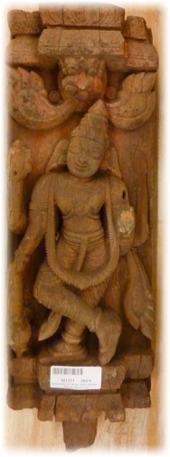 Panneau en bois, char ancien: Shiva, 43x17 cm