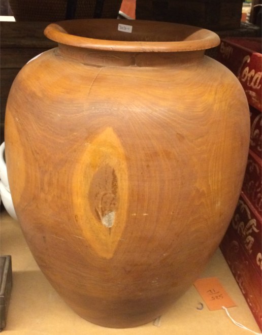 Pot/jarre en bois, 52x diamètre 40 cm
