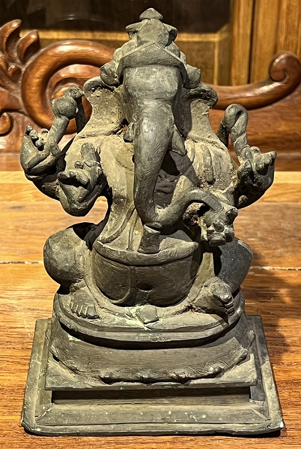 Ganesh ancien en métal 18cm