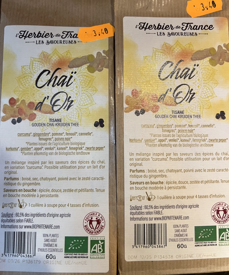 BIO - Mélange chai d'or - 60g - Herbier de France