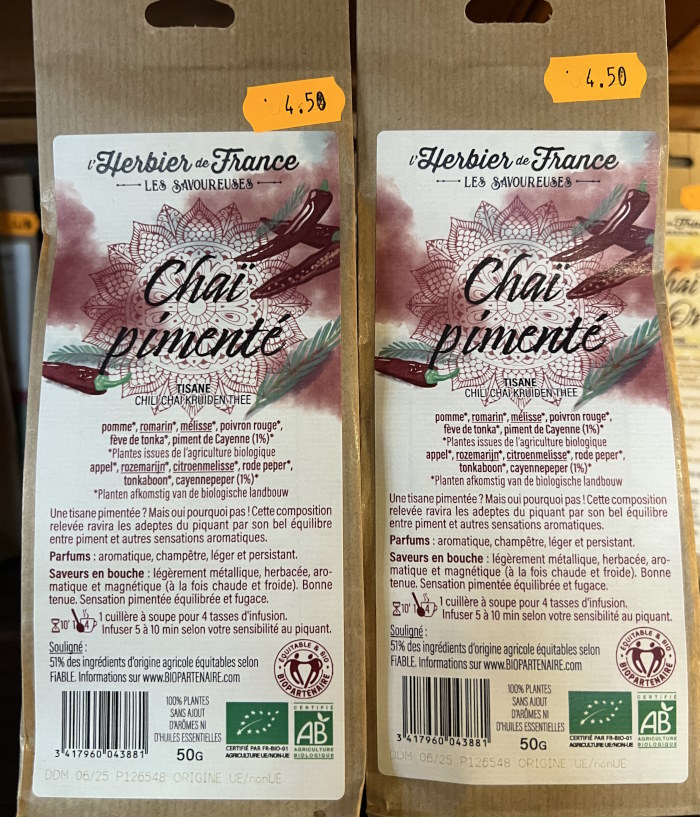 BIO - Mélange chai pimenté - 50g - Herbier de France