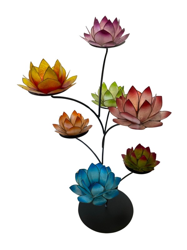 Presentoir en metal pour 7 photophores Lotus [vendu sans photophores]