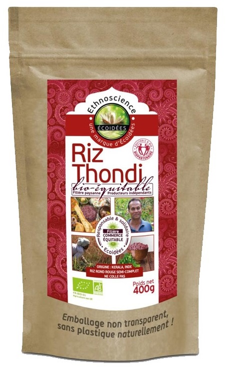 BIO - Riz rouge Thondi du Kérala - 400g - Ecoidées