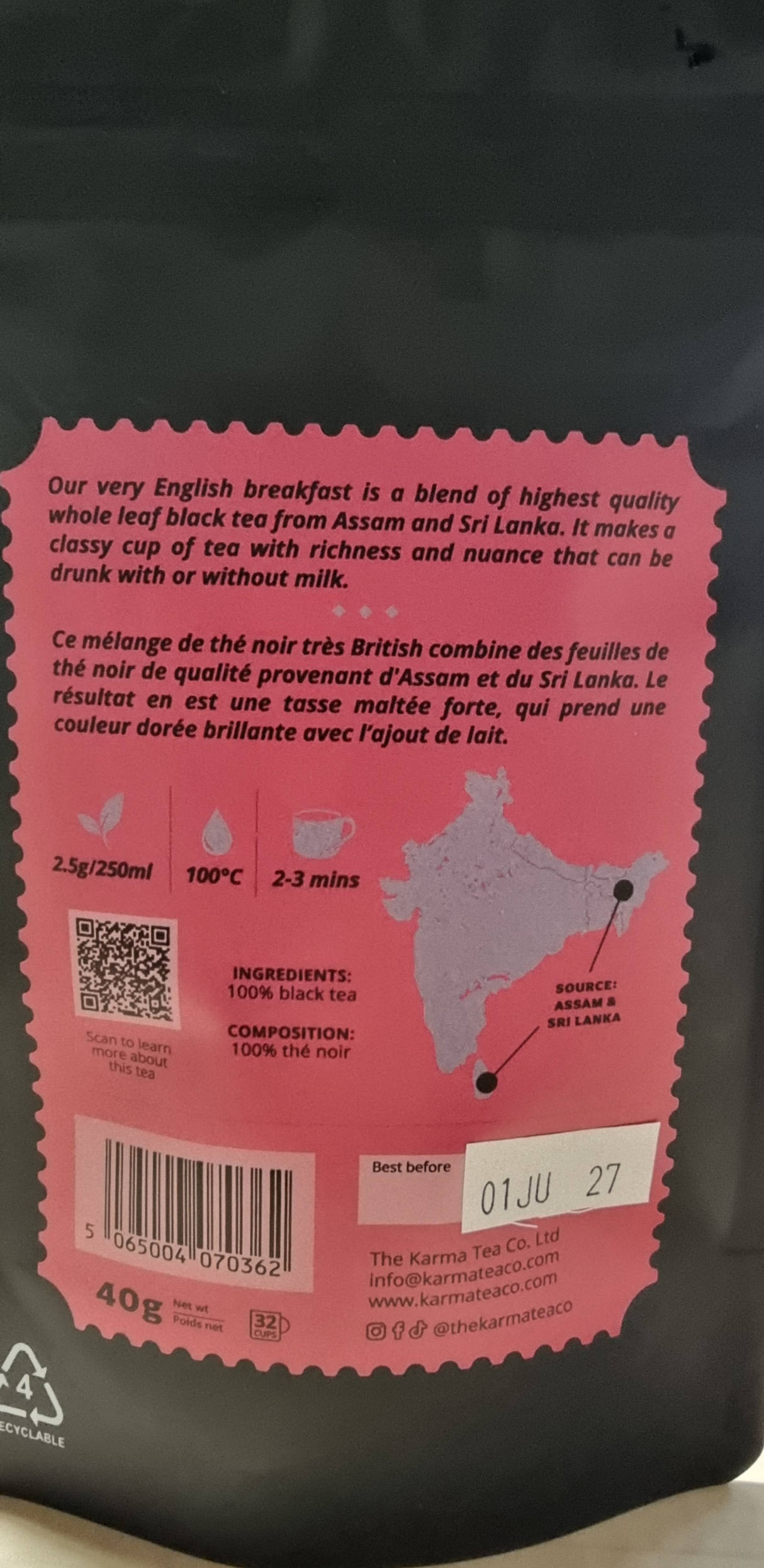 English breakfast - 40g - Karma Tea Co.
