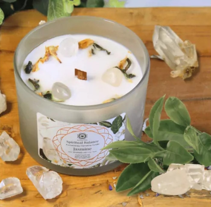 Bougie Litho Green Tree Equilibre spirituel Jasmin [DG]