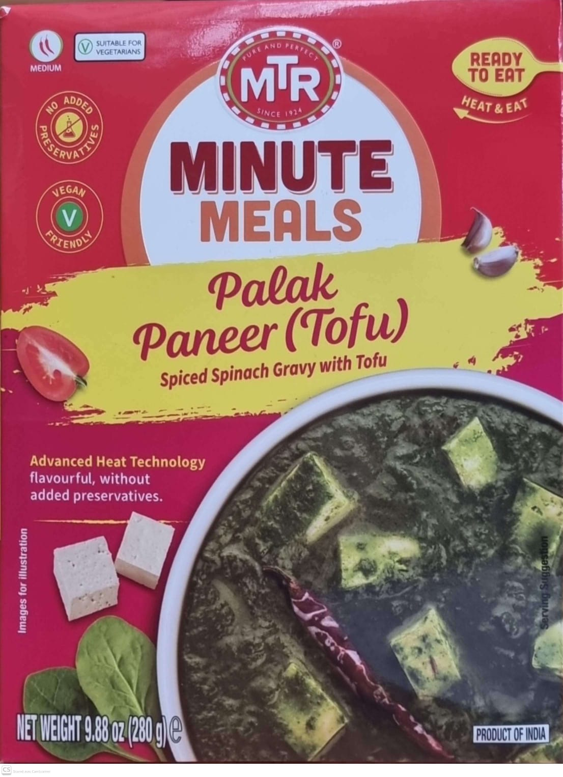 Palak paneer (tofu) - 280g - MTR