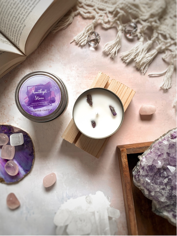 Bougie parfumée Pierres de Guérison Améthyste 80 g