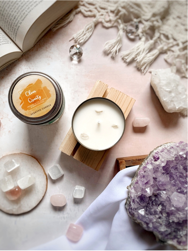 Bougie parfumée Pierres de Guérison Cristal de roche 80 g