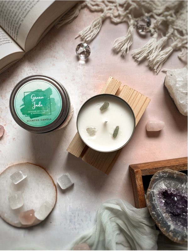 Bougie parfumée Pierres de Guérison Jade vert 80 g