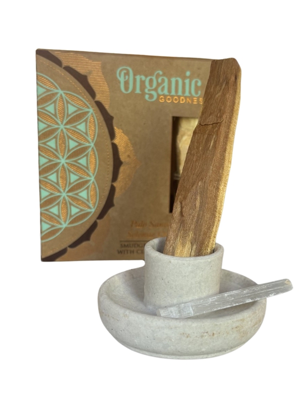 Kit de fumigation Palo santo et Sélénite