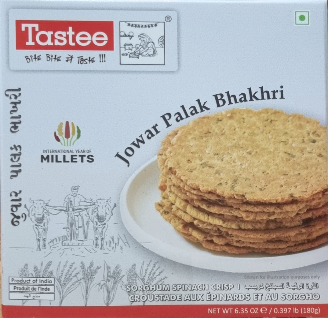 Jowar palak bhakhri - biscuits épinards - 180g - Tastee