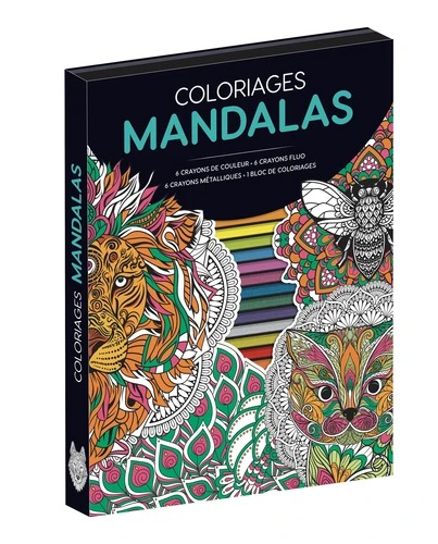 COLORIAGES MANDALAS [Coffret avec 18 crayons / Fleurus]