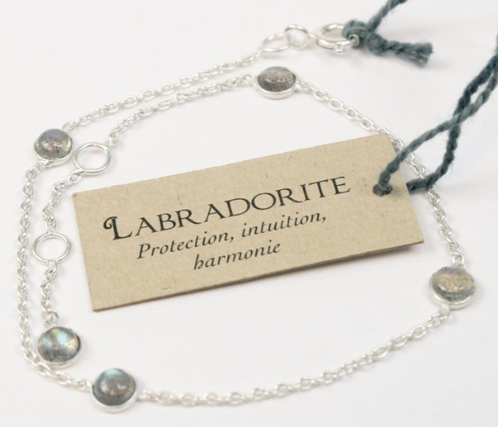 Bracelet pierres Labradorite 4 mm - Argent 925
