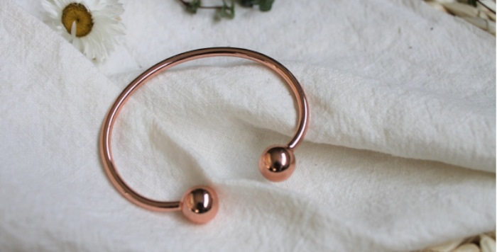 Bracelet cuivre avec Aimants Jonc rond et boules