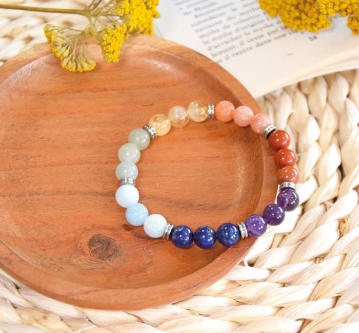 Bracelet 7 Chakras Mix Perles rondes 8 mm