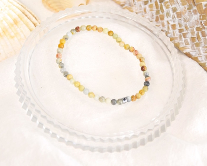 Bracelet Agate Crazy Lace Perles rondes 4 mm