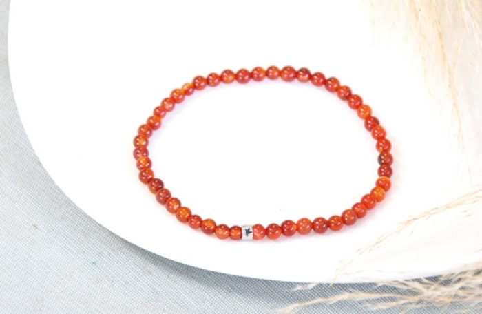 Bracelet Cornaline Perles rondes 4 mm