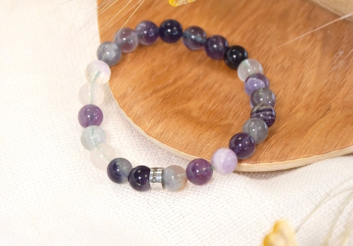 Bracelet Fluorite Perles Rondes 8 mm
