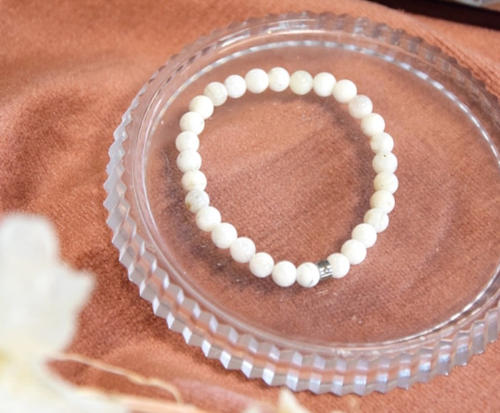 Bracelet Pierre de Lune Perles rondes 6 mm