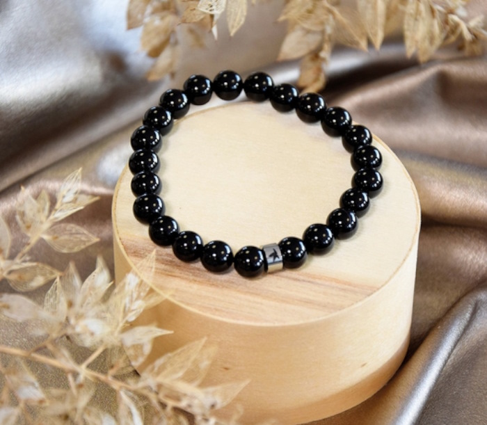 Bracelet Onyx Perles rondes 8 mm