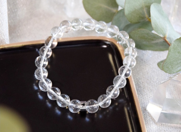 Bracelet Cristal de Roche Perles rondes 8 mm