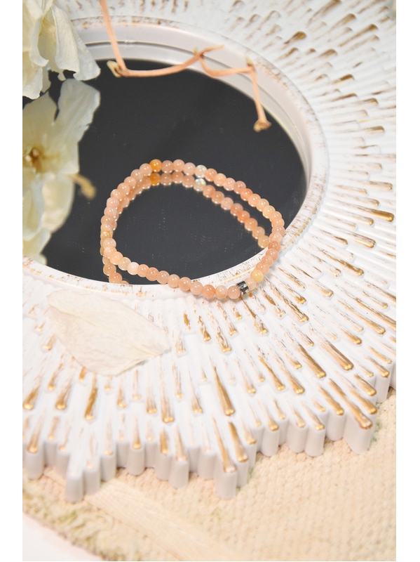 Bracelet Pierre de Soleil Perles rondes 4 mm