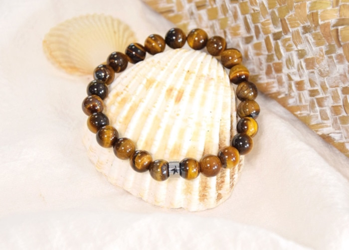 Bracelet Oeil de Tigre Perles rondes 8 mm