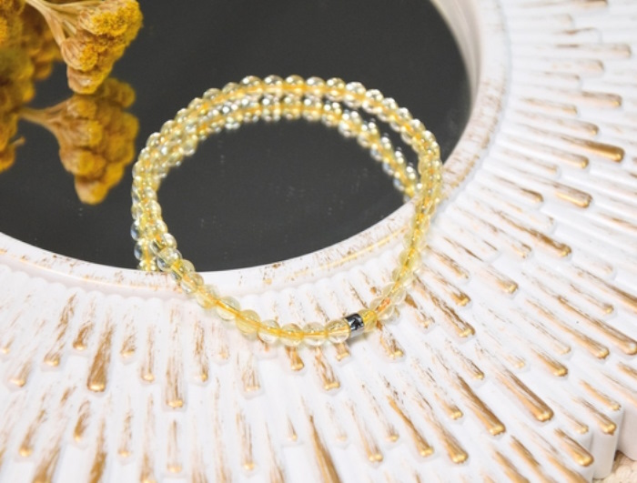 Bracelet Citrine Perles rondes 4 mm