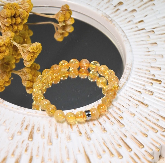 Bracelet Citrine Perles rondes 8 mm