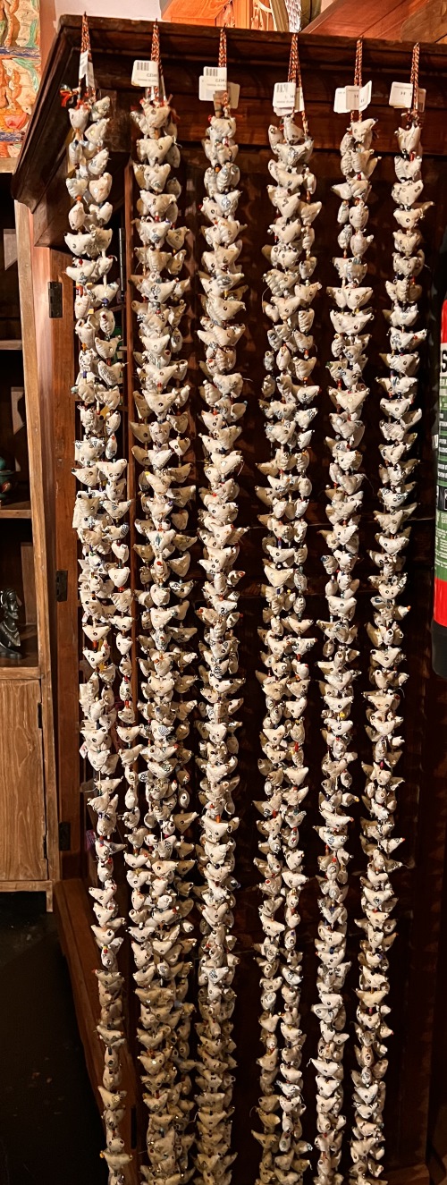 Guirlande: 60 petits oiseaux coton blanc, 200cm