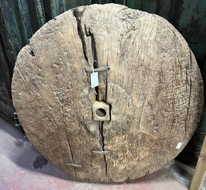Roue de charrette bois plein, diam 70cm