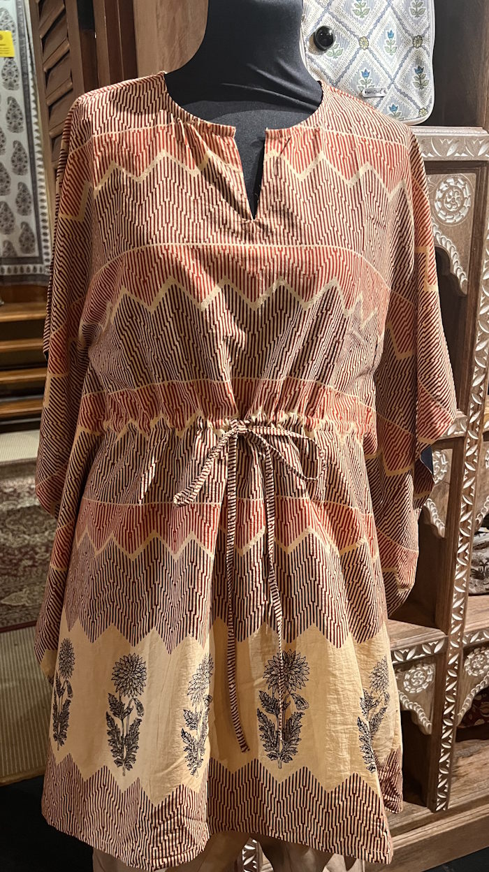 KAFTAN   lign&eacute;  brun  rouille
