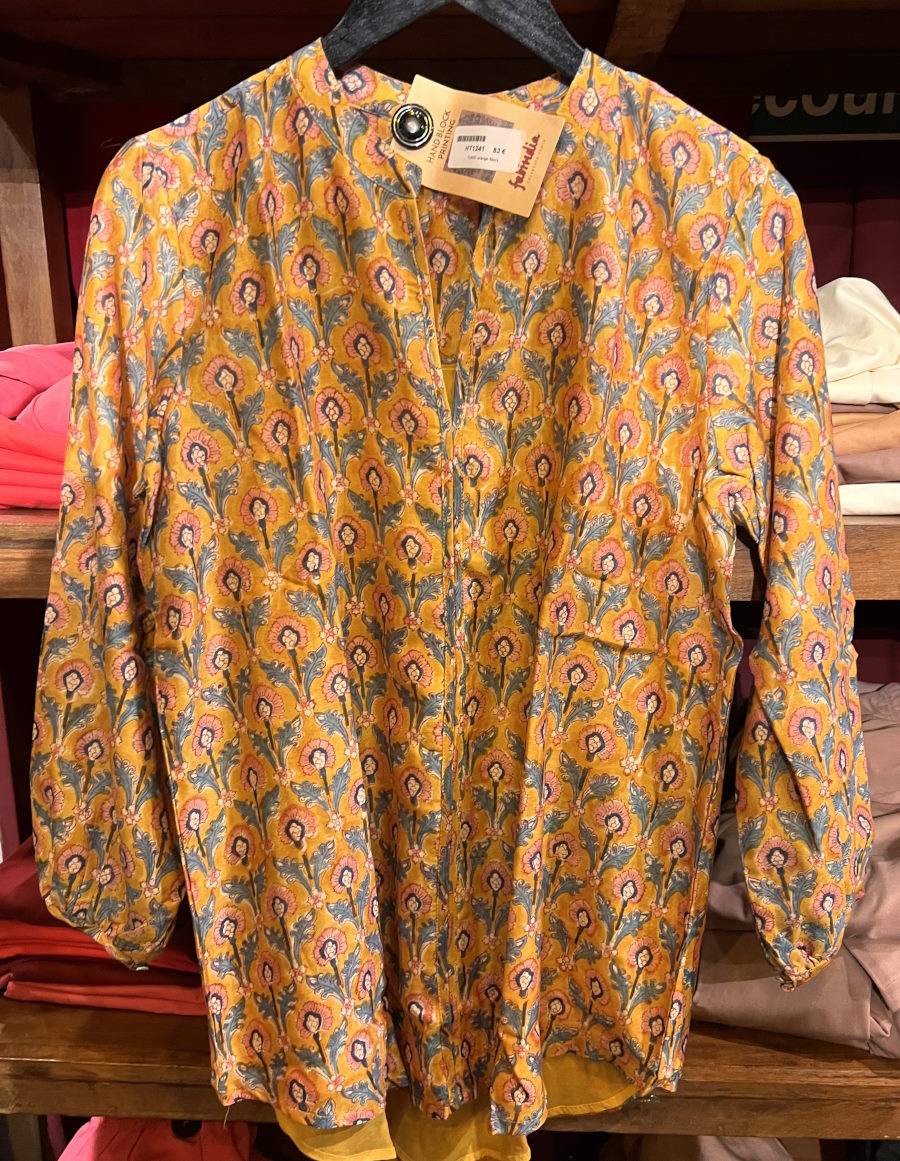 TUNIC  orange fleurs