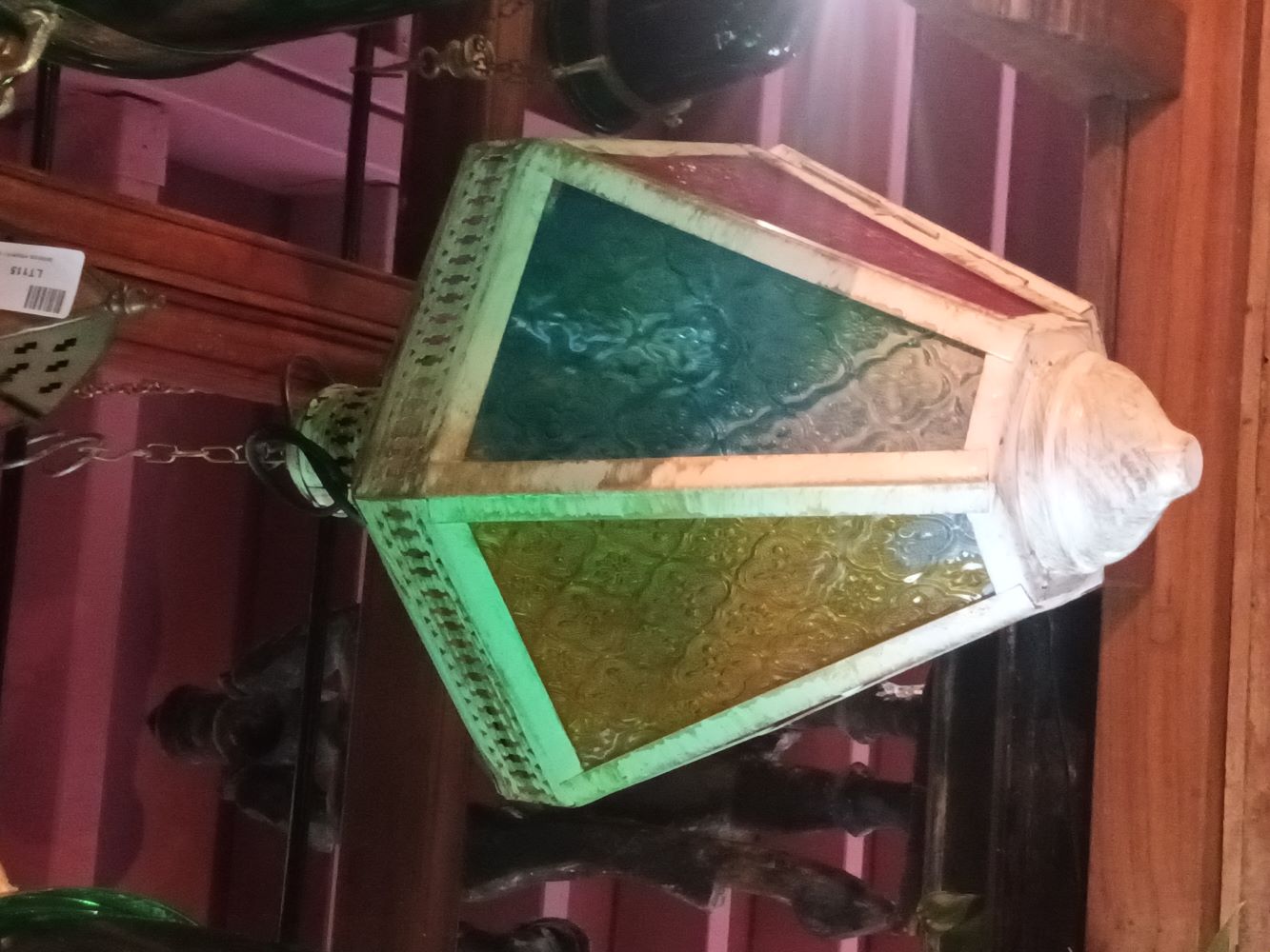 lanterne hexagonale patinee