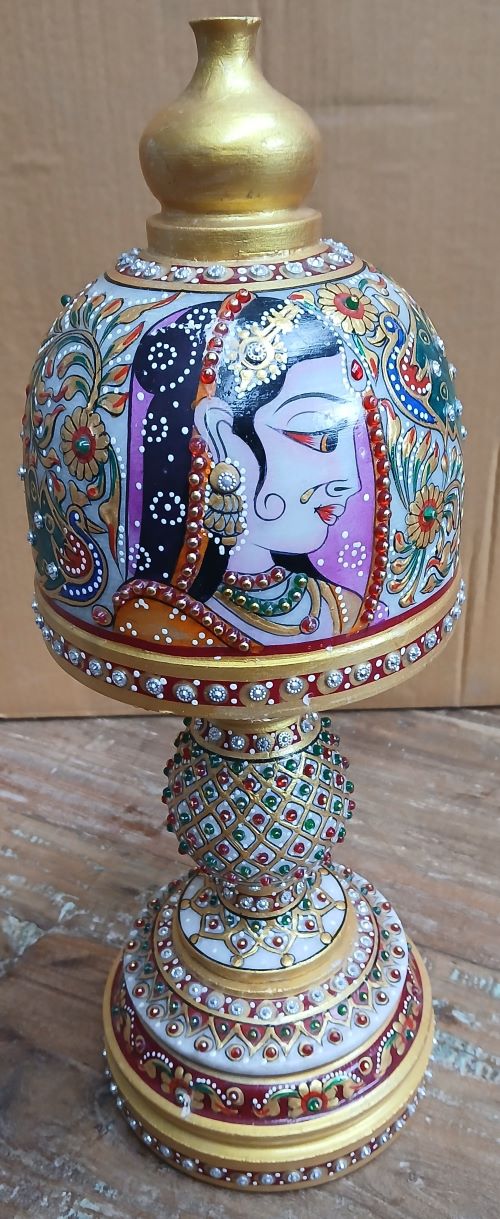 Lampe marbre & pierres semi-précieuses