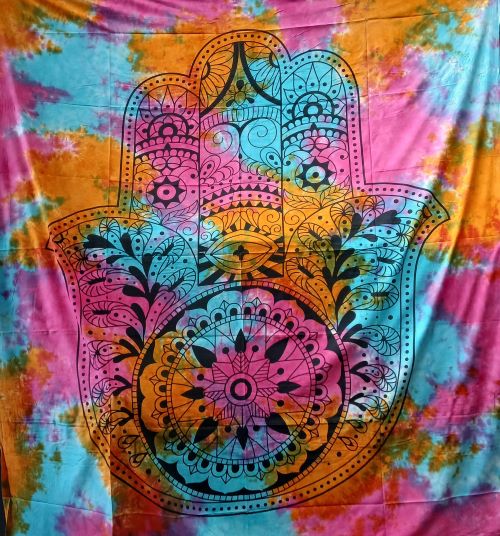 Mandala geant main de Fatima (couleurs fluo)