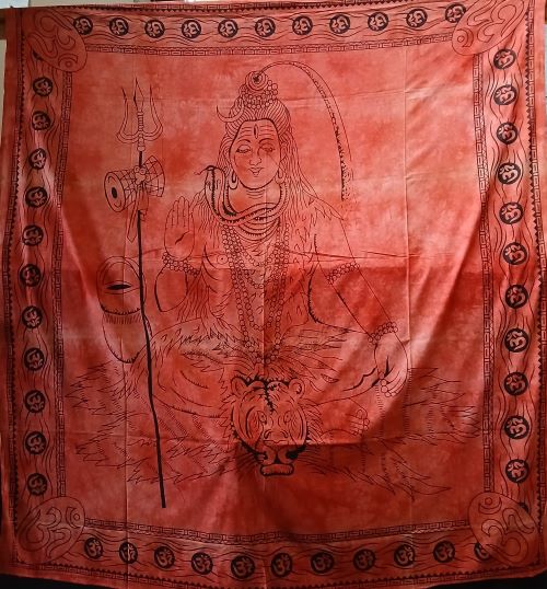 Mandala geant Shiva rouge