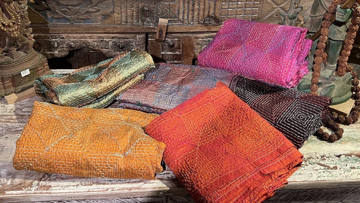 foulard soie Kantha