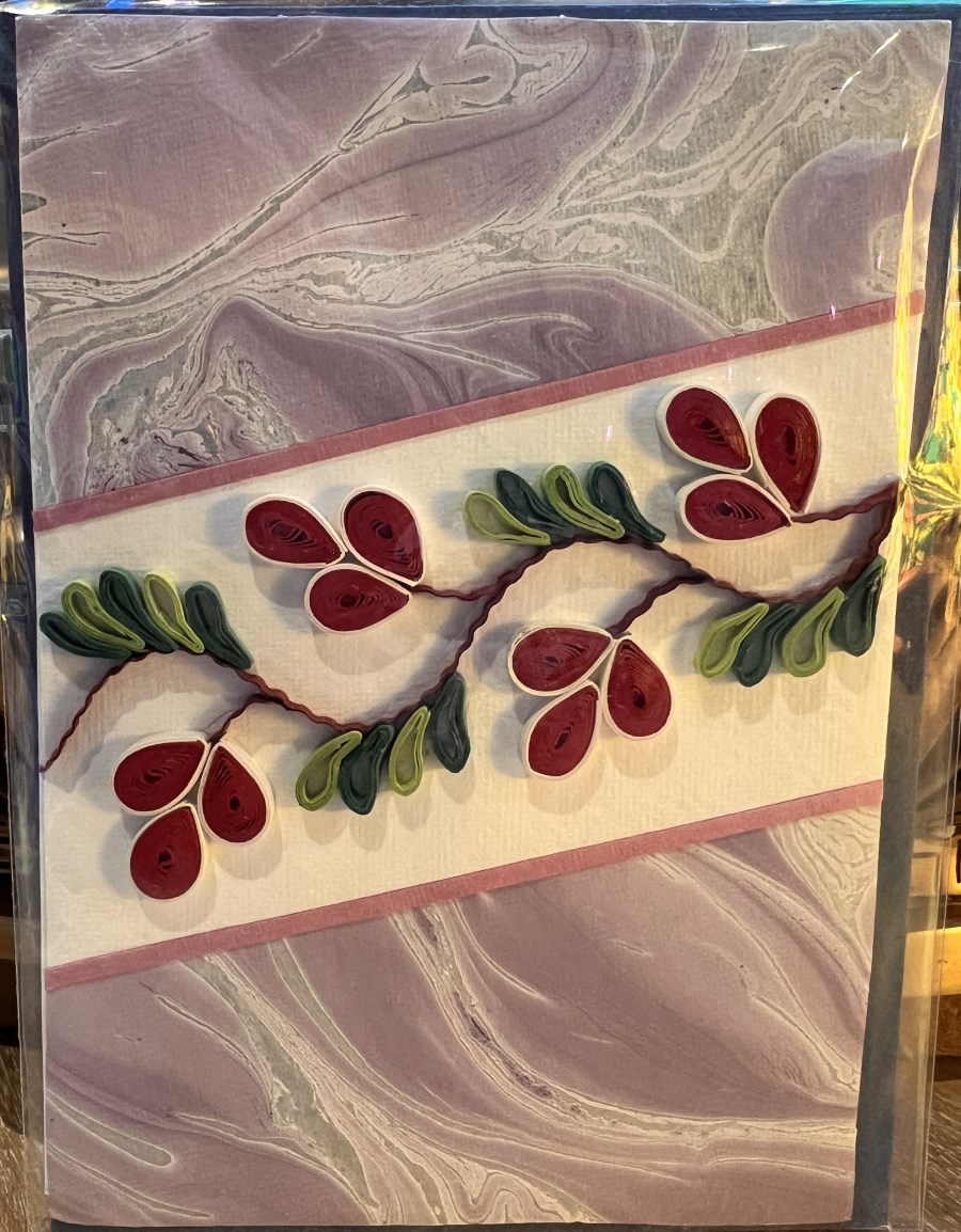 carte+env décor fleur relief