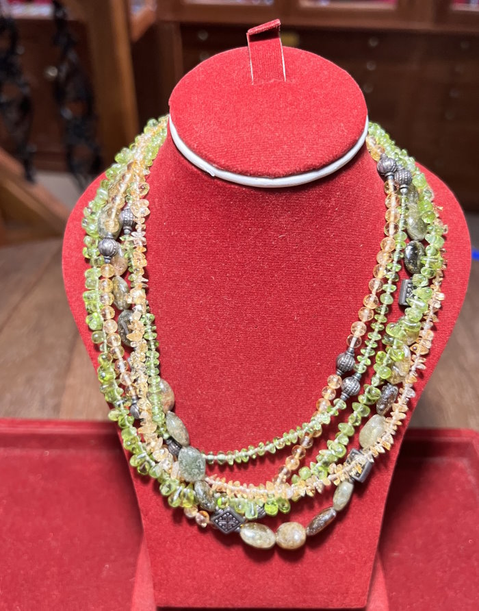 Collier argent P&eacute;ridot - Citrine