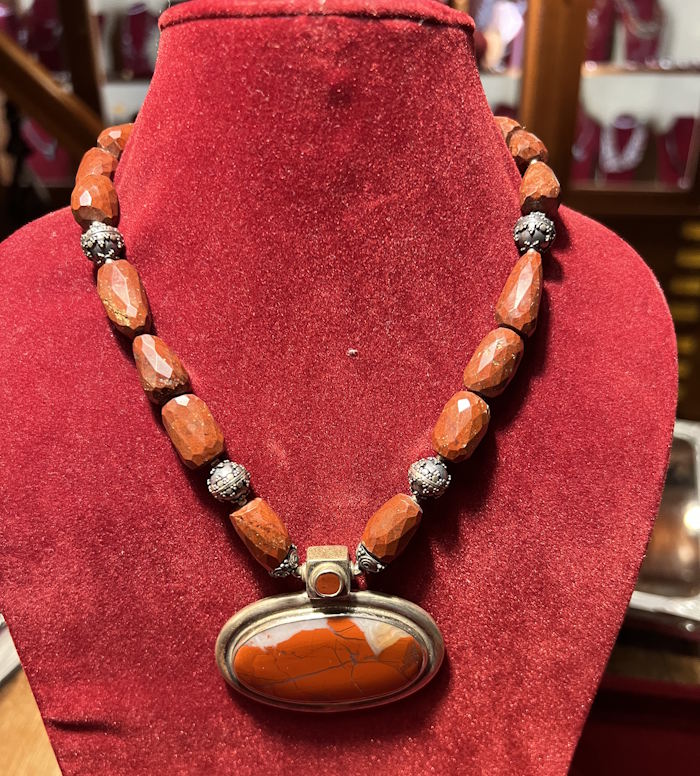 Collier argent Jaspe