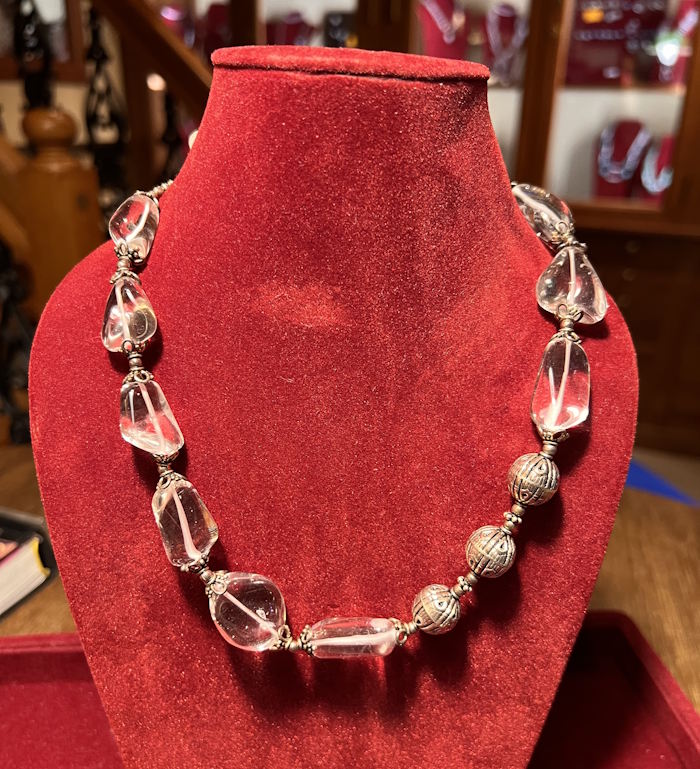 Collier argent Quartz