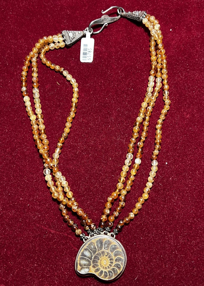 Collier argent Essonite