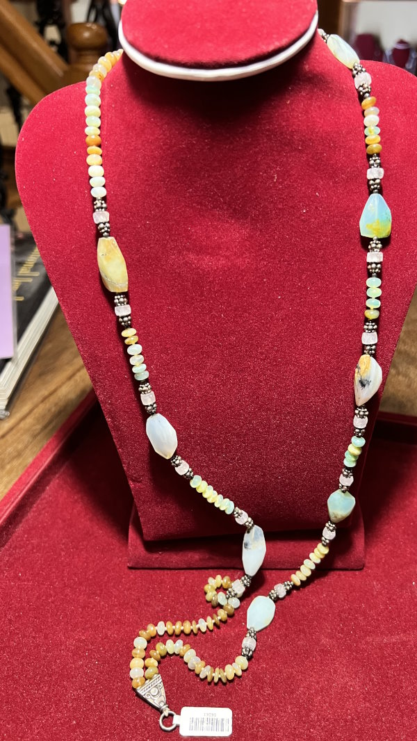 Collier argent Opale