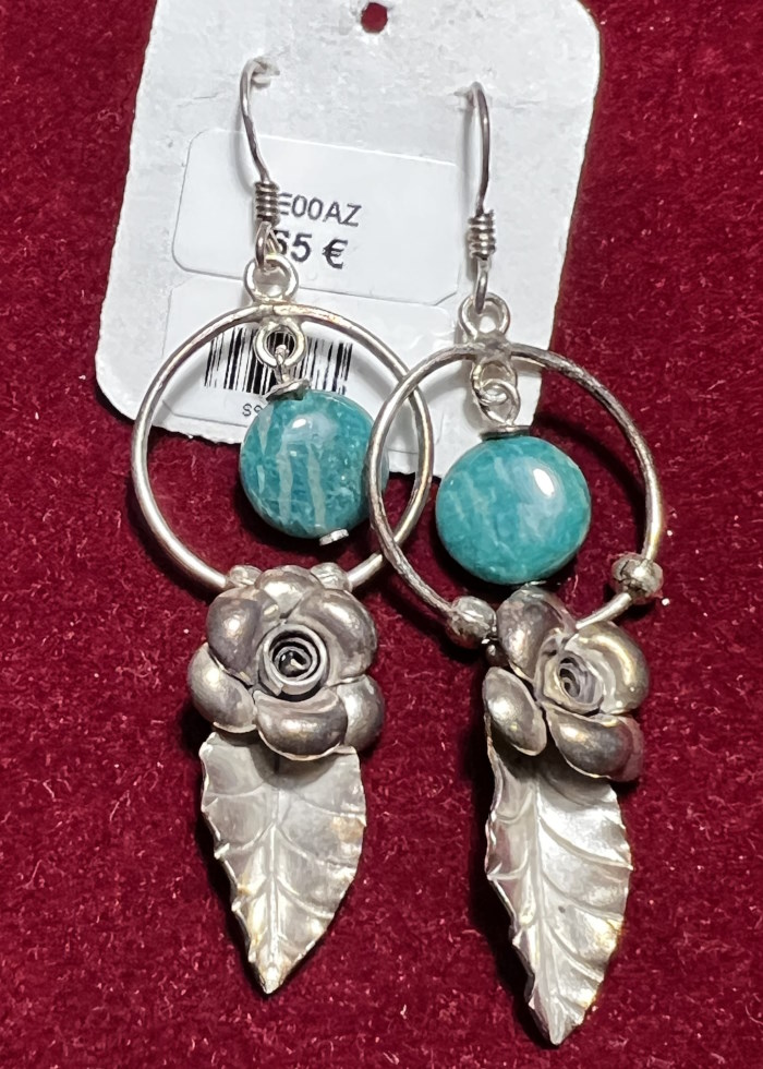 Boucle d'oreille argent Amazonite