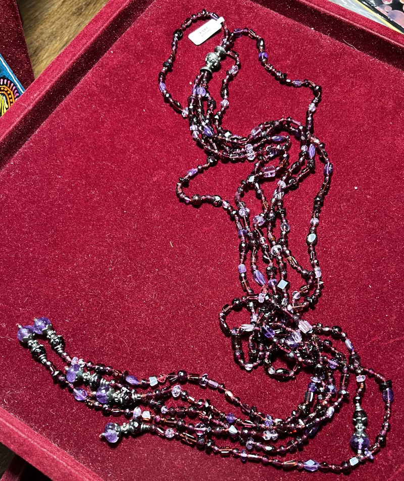 Collier argent grenat