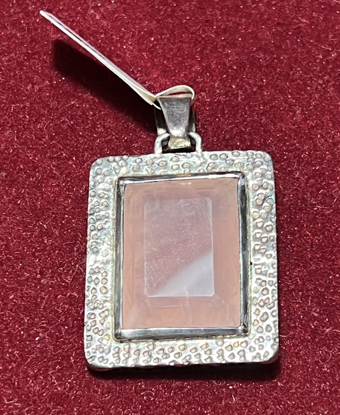 Pendentif argent Quartz Rose