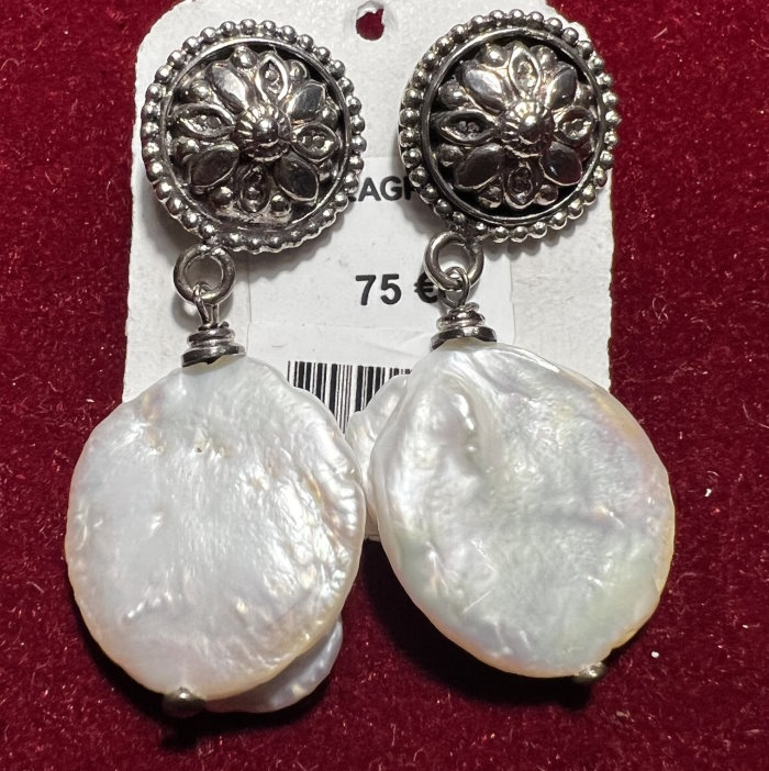 Boucle d'oreille argent Perle